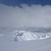 wolkenverhüllter Gipfelblick nach Norden
