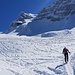 Stark verfahrene Hänge entlang der Aufstiegsroute