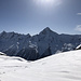 das Bietschhorn ist im Aufstieg allgegenwärtig