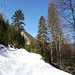 1 April: In diesem Frühjahr gute Schneelage schon beim Beginn des Anstiegs aus dem Risstal.