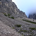 Aufstieg bei Hochnebel zur Alpensöhnehütte