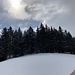 ... und hier über die schneebedeckte Wiese zur Hambüelegg