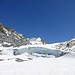 Eindrückliche Eiswand am Gletscherende