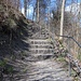 Über Treppenstufen geht es hinauf zum Hohen Parkstein.