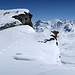 Sur al cant 2716m mit Piz Marterdell 2966m, Piz Grevasalvas 2931m rechts daneben das Bernina Massiv.