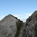 Blick zurück vom Vorgipfel auf den Gipfel des Scheuakopfs mit unserem neuen (Hikr-)Steinmann