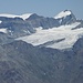 Zoomaufnahme von Allalinhorn und Feechopf, beide August 1985 überschritten