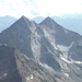 Zoomaufnahme zu zwei Tage zuvor bestiegenen Gipfeln