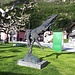 <b>La sosta successiva è nel nucleo di Preonzo, per osservare la nuova piazza, con il “triangolo alberato” e la statua “Cavallo Selvaggio”, opera di Laura Peratoner. </b>