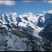 auf die Gipfel der Berninagruppe.