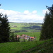 Blick hinab auf Vorderreute von einer Bank aus