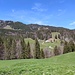 Blick zurück aus dem Weißachtal zu den bestiegenen Denneberg und Klammen