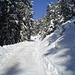 Aufstieg durch den verschneiten Winterwald