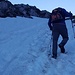 Aufstieg im Schnee, da recht kompakt