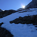 Aufstieg auf dem Alpinwanderweg zum Trichter unter der Dreispitz W-Flanke