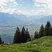 Aussicht von der Alp Wis hinunter ins Oberrheintal