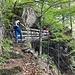 ... leitet über zur Brücke über eine Felskluft