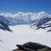 Blick vom Jungfraujoch zum Jungfraufirn und zum Aletschgletscher (Foto 2021)