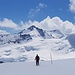 Blick vom oberen Mönchsjoch zum Gletscherhorn und zum unscheinbaren Kranzberg (Foto 2021)