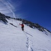 Abstieg vom Gipfel zum Skidepot