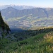 Sicht hinunter über das Felssturz-Gebiet nach Goldau