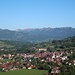 Blick über Hindelang auf die Nagelfluhkette