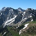 Am Kühgundkopf: Blick auf den Weiterweg zum Bschisser und Ponten 