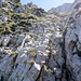 Schlüsselstelle im Couloir de Jusson