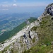 Grasband vor der Schlüsselstelle im Couloir de Jusson