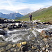hier lag das Problem: eine Bachüberquerung bei relativ hohem Wasserstand