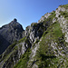 Ausblick von der Riprächler NNW-Flanke zum "ziemlich zerhackten" Tierlaufhore NW-Grat: von rechts P. 2151, unterer NW-Grat, Sattel ca. 2100m, oberer NW-Grat und Gipfel