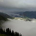 Im Aufstieg zum Piz Muraun - strömender Regen, aber ein Regenbogen ist ein Hoffnungsschimmer