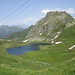 im Abstieg von der Tilisuna-Hütte: der Tilisunasee und das Tilisuna-Seehorn