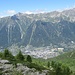 Tiefblick auf das stark besiedelte Chamonix mit dem tollen Aussichtsberg "Le Brévent"