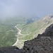 Bereits auf dem Grat des Piz Forbesch's, oberhalb der Südwandrinne, kurz unter dem Punkt 3175 m