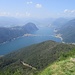 Monte San Giorgio : panorama sul Lago Ceresio, il Ponte di Melide e il Monte San Salvatore