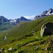 Gleirschtal beim Aufstieg zur Hütte, links Zischgeles, rechts Sonnenwände