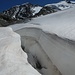 Mächtige Spalten auf dem Gletscher...