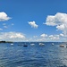 Am Café "s'Plätzle am See" in Hemmenhofen ein herrlicher Blick über den Untersee nach Osten.