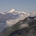 Brunegghorn Weisshorn Zinalrothorn Matterhorn
