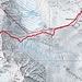 Detail im gps-Track des Direktaufstieges zur Gitzifurgge .Die Platten begehen wir ab 2800m.