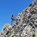 Sur la grande vire horizontale menant au départ des cheminées 