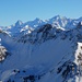 am Horizont Eiger 3970m, Mönch 4107m und Jungfrau 4158m