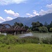 Il ponte che permette l'attraversamento del fiume Mera nei pressi della sua foce verso il lago di Como.
