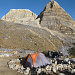 Zelten bei der Laguna de la Plaza - Pico Pan de Azucar, 5120 m (hinten) und Pico el Diamante, 4800 m