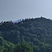 Eccolo il castello di Vezio. Per raggiungerlo dobbiamo scendere di quota per poi risalire la collina fino alla località di Vezio. Sulla sinistra della foto le case del borgo di Vezio. La vegetazione della collina è lussureggiante. Per fortuna il cammino in salita sarà all'ombra.