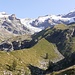 La vista si apre magnificamente sulla catena del Monte Rosa. 