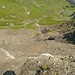 Vom Alpschelegrat fällt das Gelände mehrere hundert Meter sehr steil ab nach Obere Allme.
