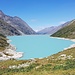 Blick von Inner Bodmen über den See zum Bietschhorn weiter Ferne