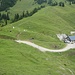 Jetzt erreichen wir wieder den Sattelpunkt bei der Gräner Ödenalpe. Leider reichte unsere Zeit jetzt nicht mehr für eine Einkehr.